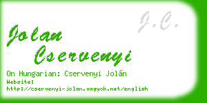 jolan cservenyi business card